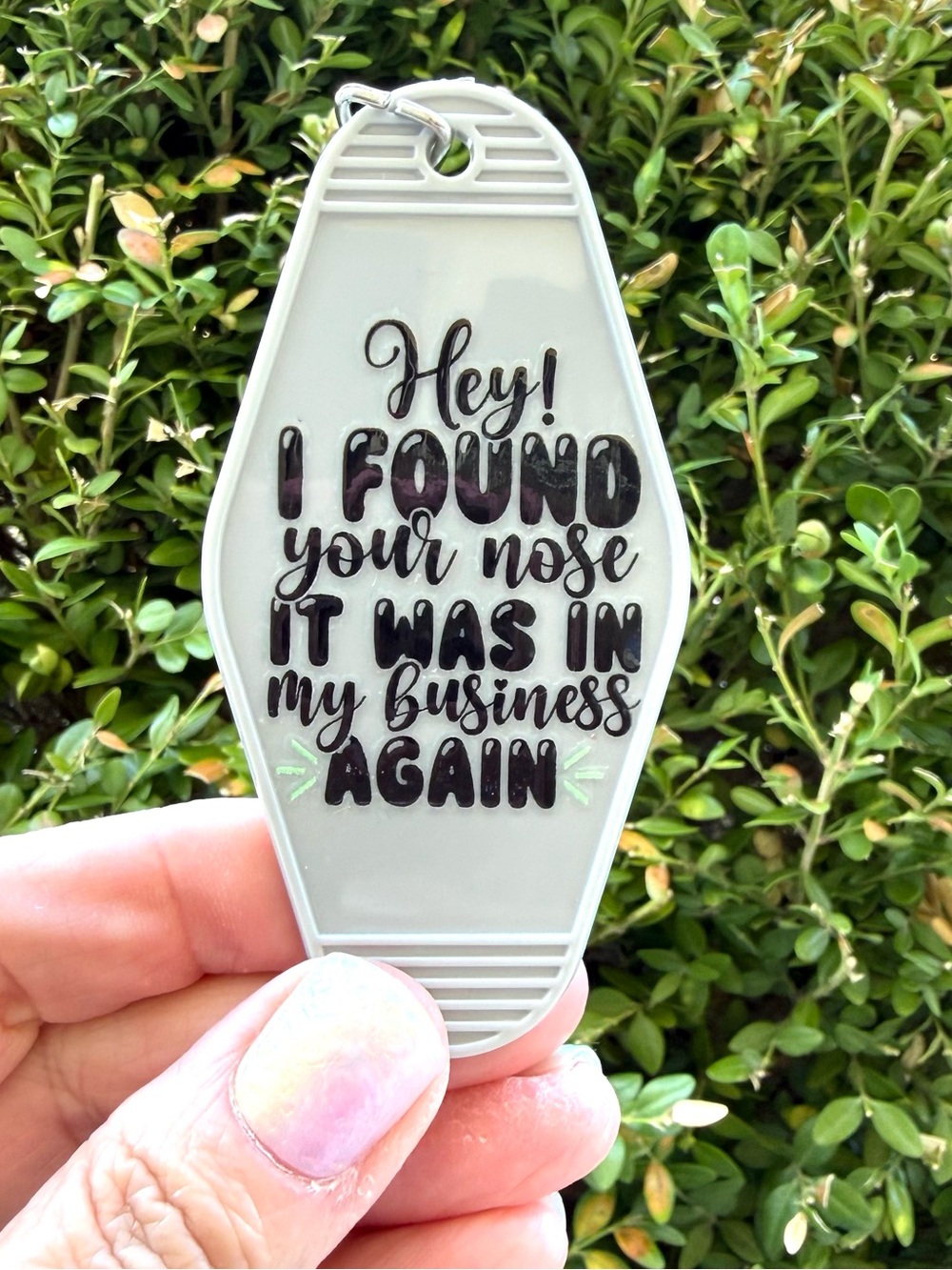 Vintage style motel key 3.5” keychain humorous funny gift idea